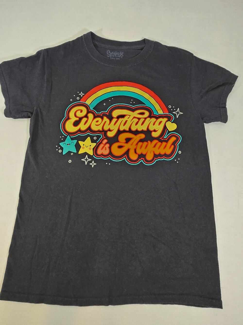 Spencer's Everything Is Awful Rainbow Graphic Tee S